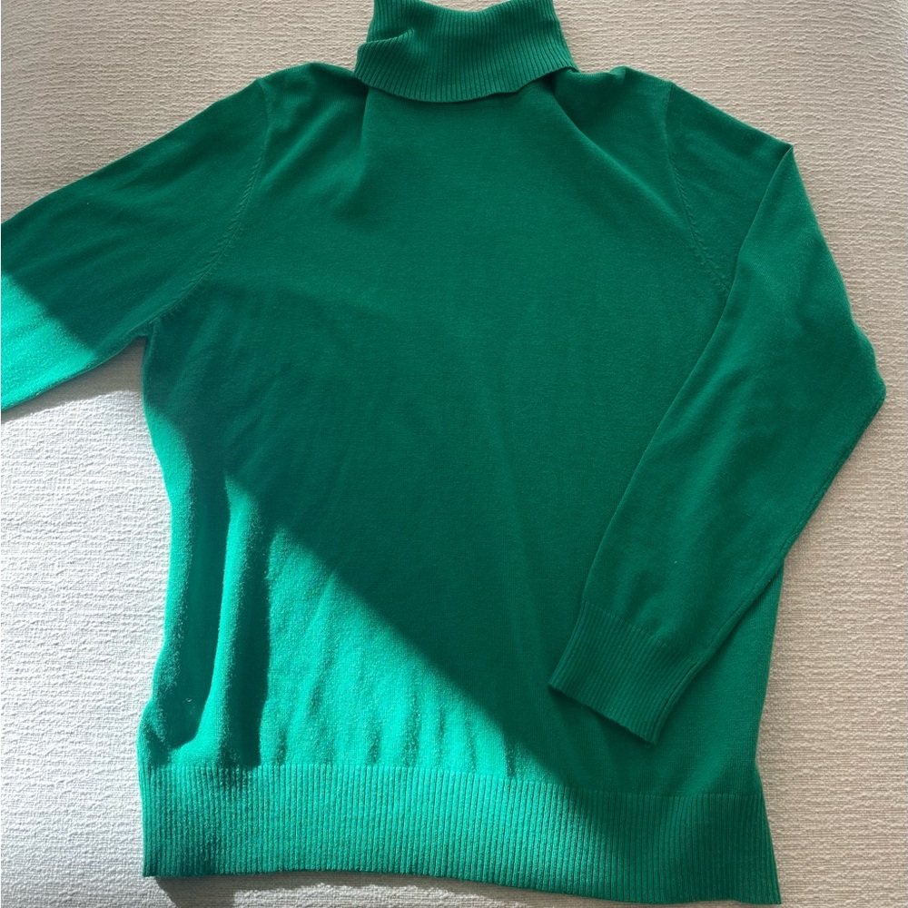 Joseph A green turtleneck sweater size Large.